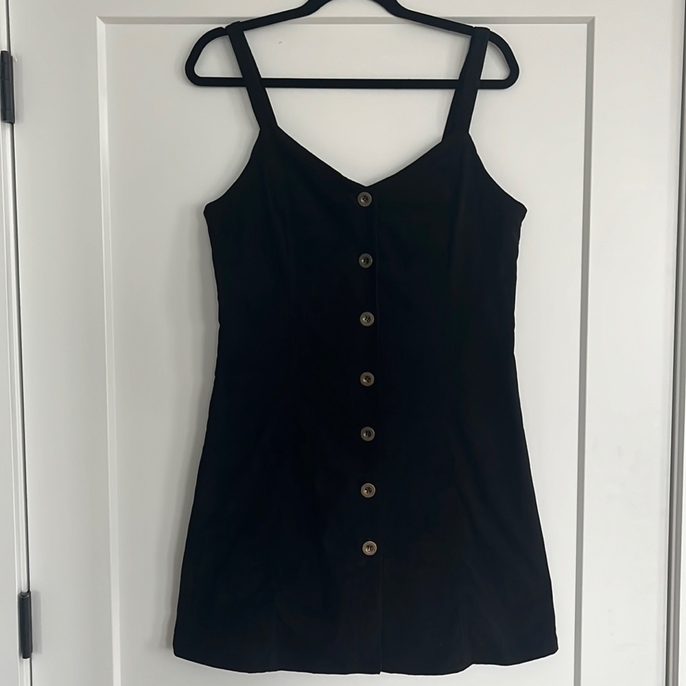 Entro Faux Suede Button Front Mini Dress - L